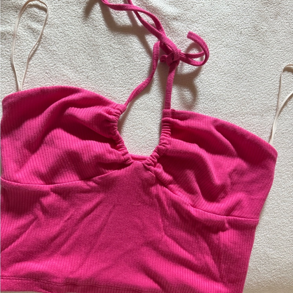 Wilfred Vibrant Pink Ribbed Top
